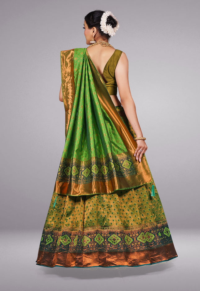 Green Kanjivaram Silk Half Saree