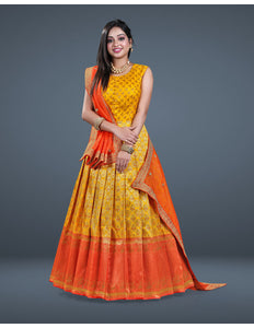 Gold Banarasi Long Gown