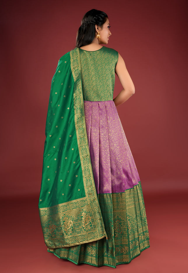 Purple Banarasi Gown
