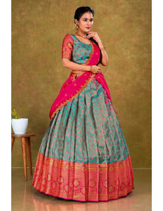 Rama Banarasi Silk Lehenga Choli For Women