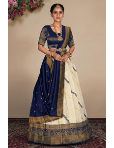 Tussar Banarasi Silk Zari Woven Lehenga For Women