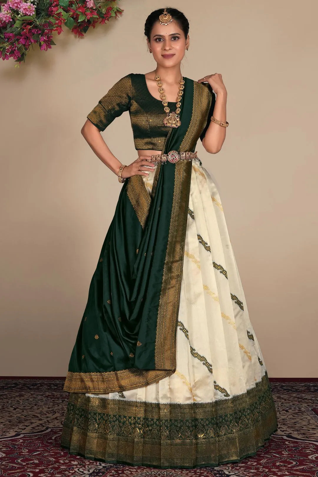 Tussar Banarasi Silk Zari Woven Lehenga For Women
