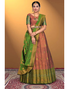 Bronze Banarasi Silk Lehenga Design For Women