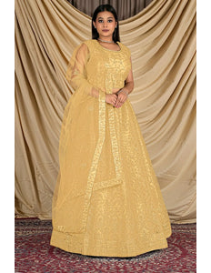 Chiku Crop Top Net Lehenga Choli For Women