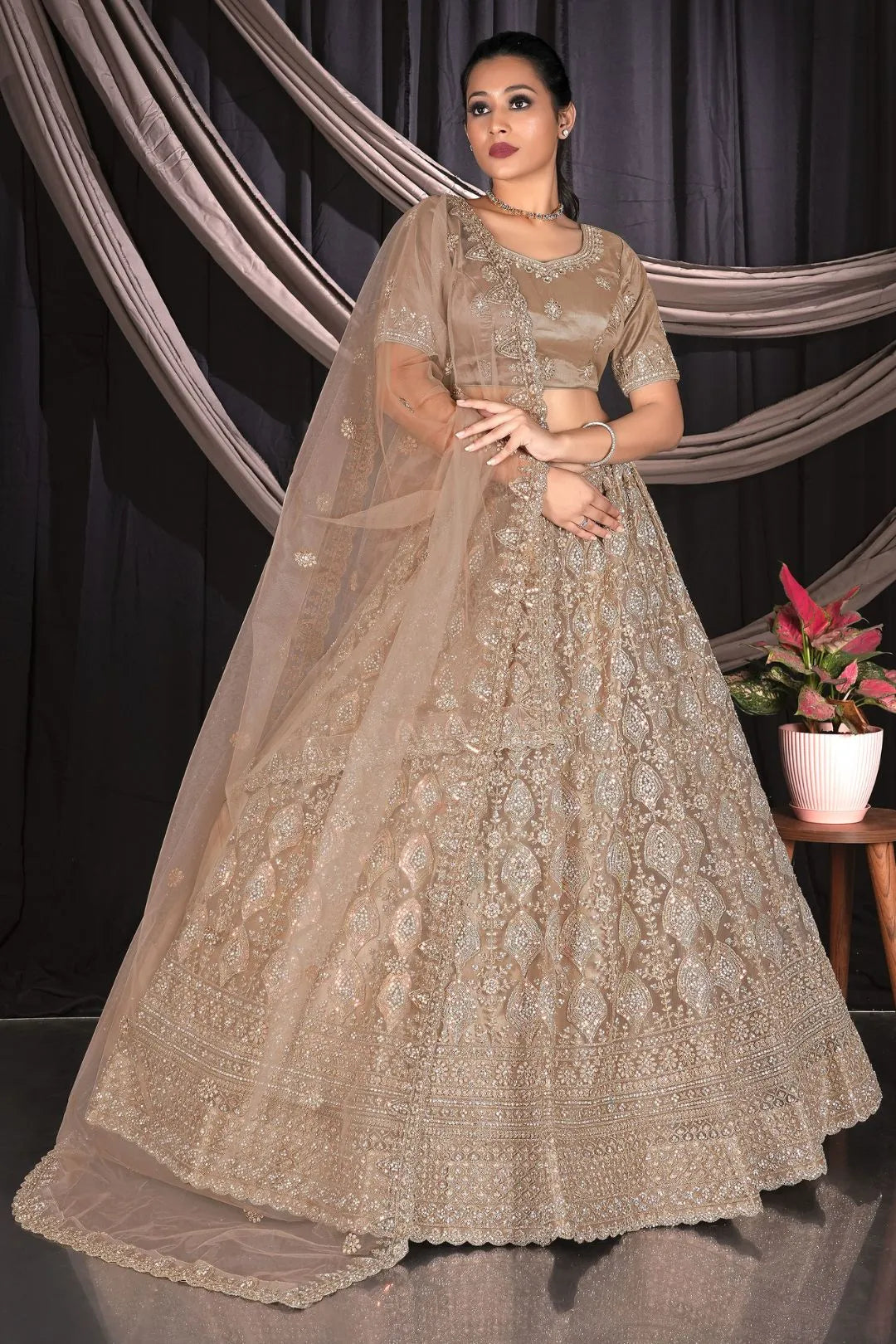 Chiku Exclusive Net Lehenga Choli With Embroidered Work