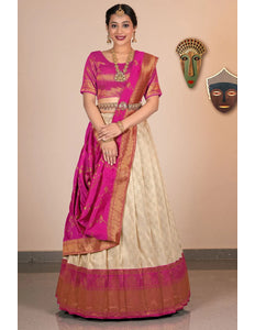 Chiku Jacquard Banarasi Silk Zariwork Lehenga Choli