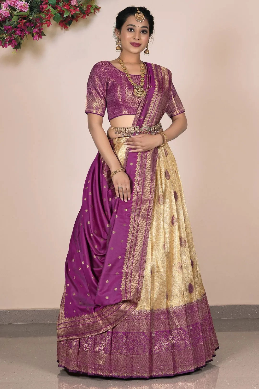 Chiku Traditional Banarasi Self Jacquard Lehenga Choli