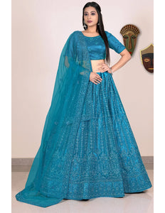 Firozi Designer Net Lehenga Choli For Women