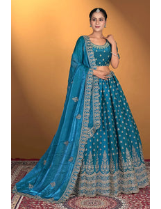 Firozi Fendy Fabric Lehenga Choli For Women