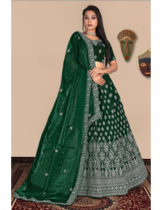 Green Traditional Fendy Silk Lehenga Choli