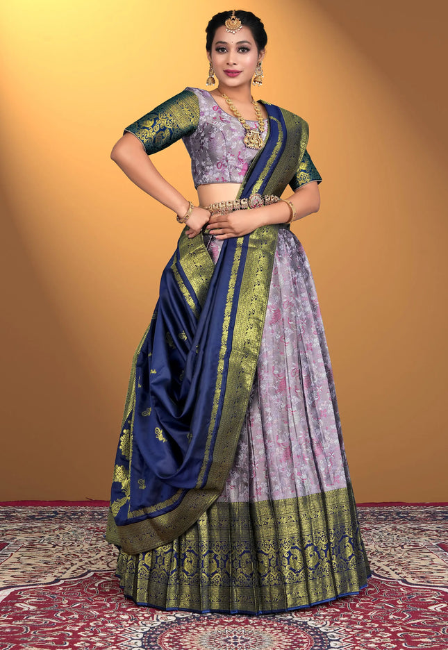 Woman wearing a traditional lehenga choli