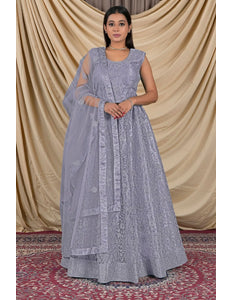 Lavender Net Readymade Lehenga Choli For Girls