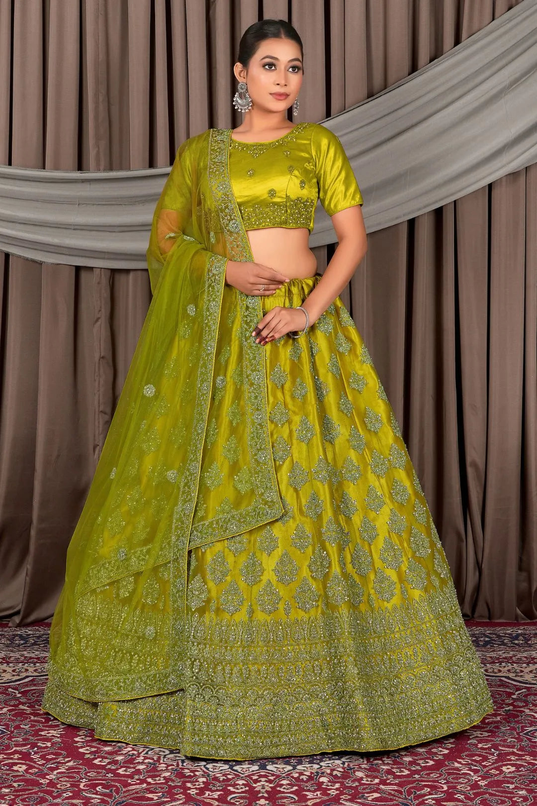 Lemon Latest Net Lehenga Choli For Women