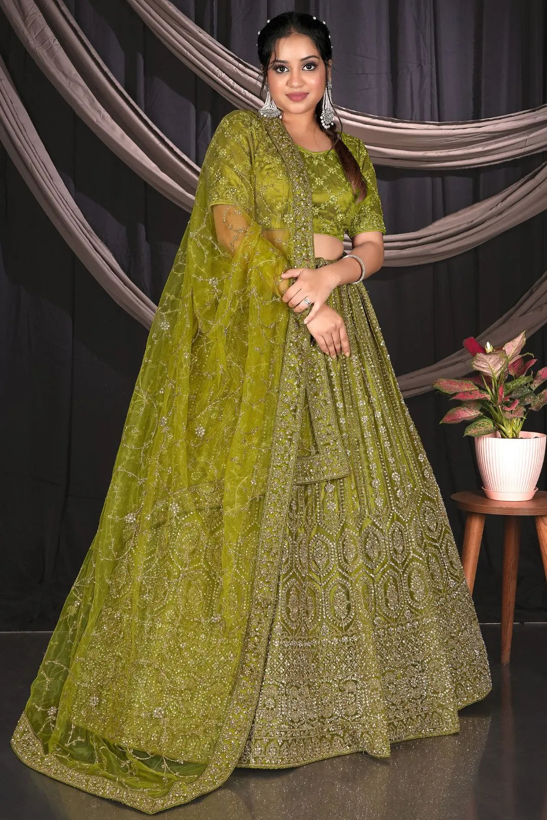 Liril Net Party wear Embroidered Lehenga Choli For Women