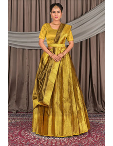 Liril Pure Two Tone Zari Tissue Pattu Half Saree For Women