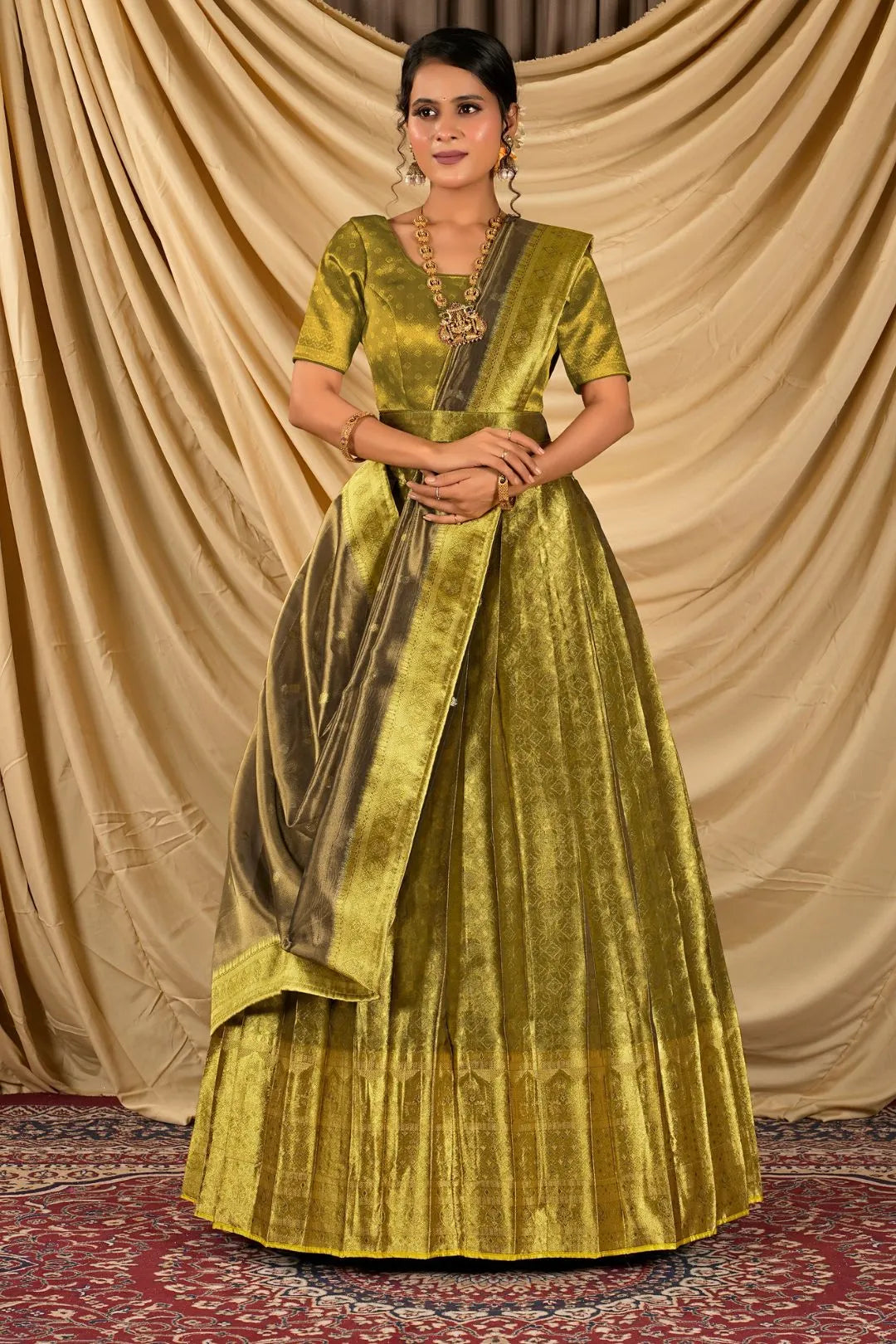 Liril Pure Two Tone Zari Tissue Lehenga Choli For Women