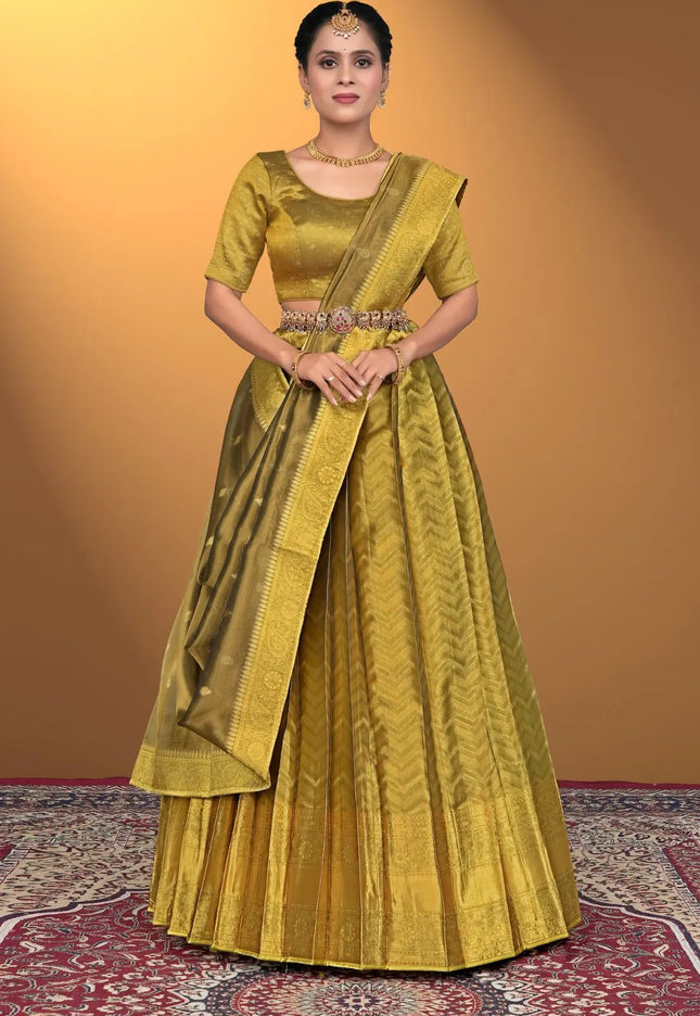 Liril Pure Two Zari Tissue Half Saree For Women