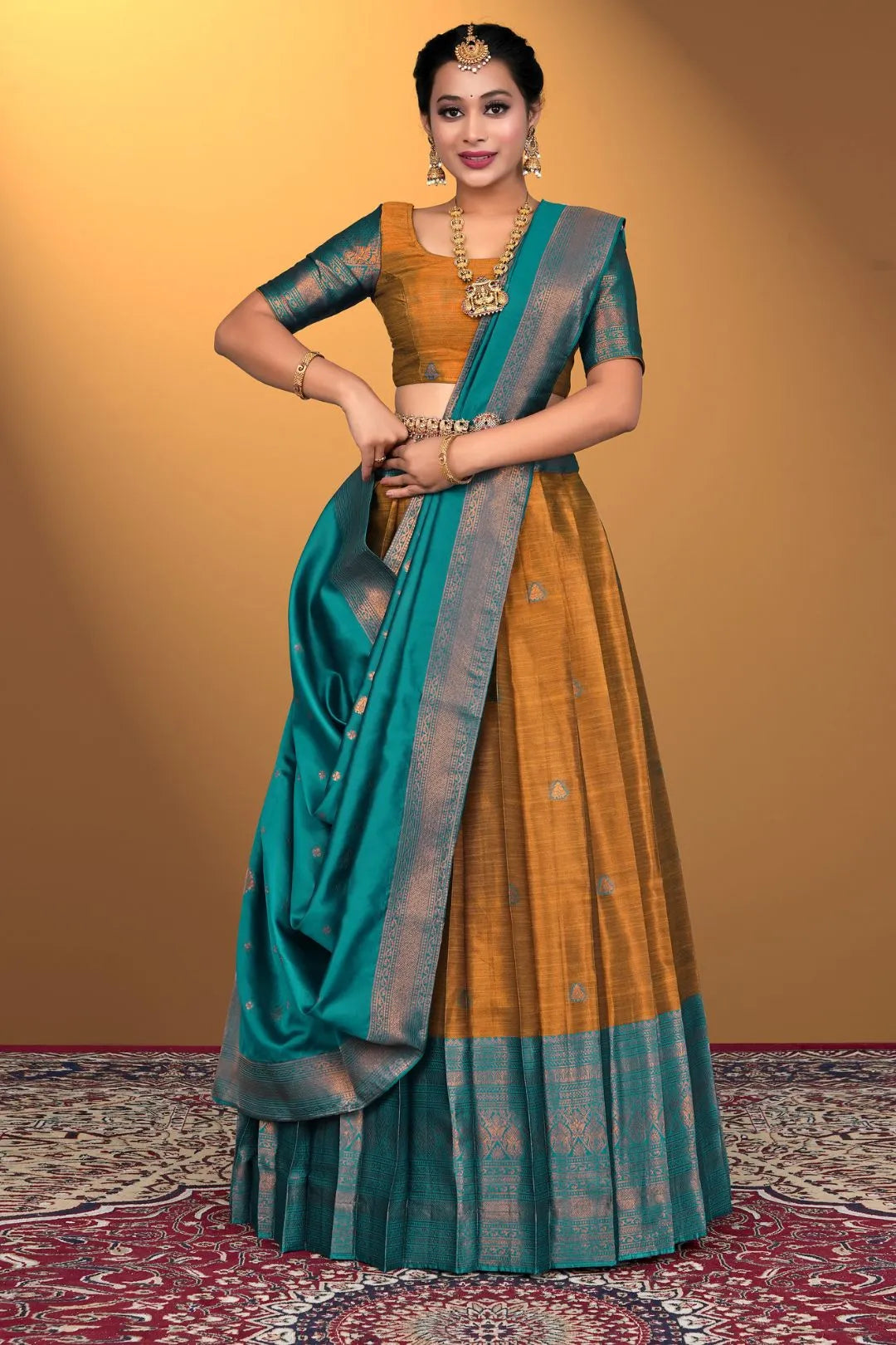 Musterd Banarasi Silk Lehenga Choli For Women