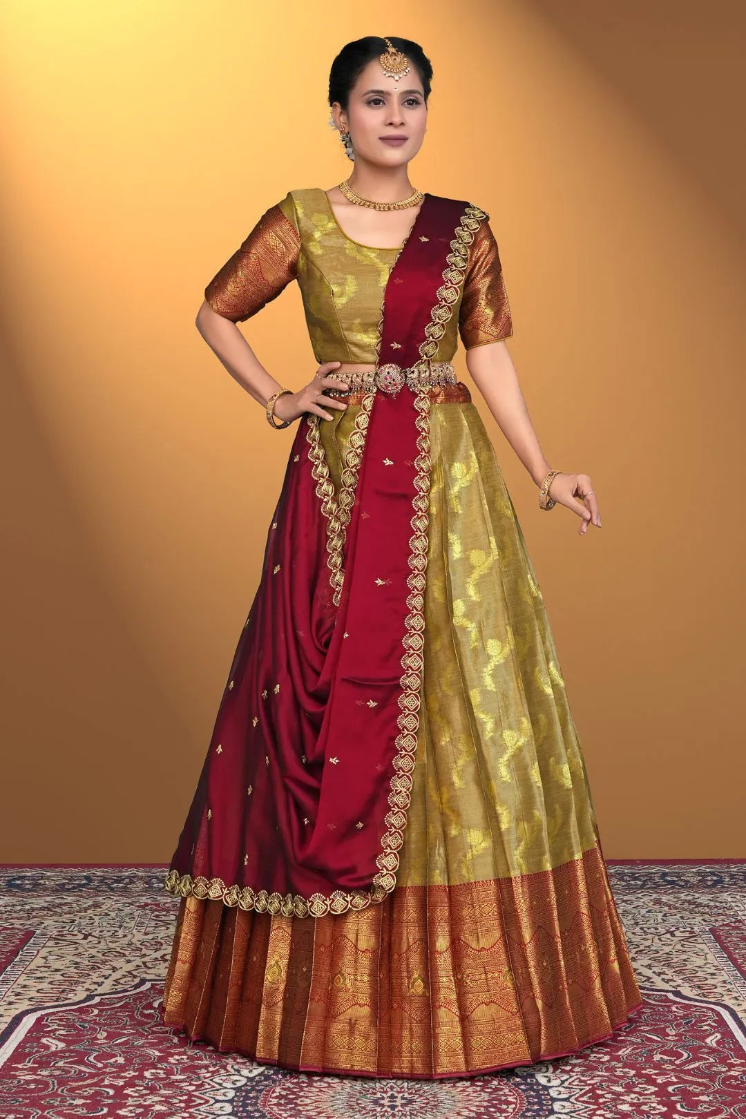Musterd Banarasi Silk Lehenga Design For Women