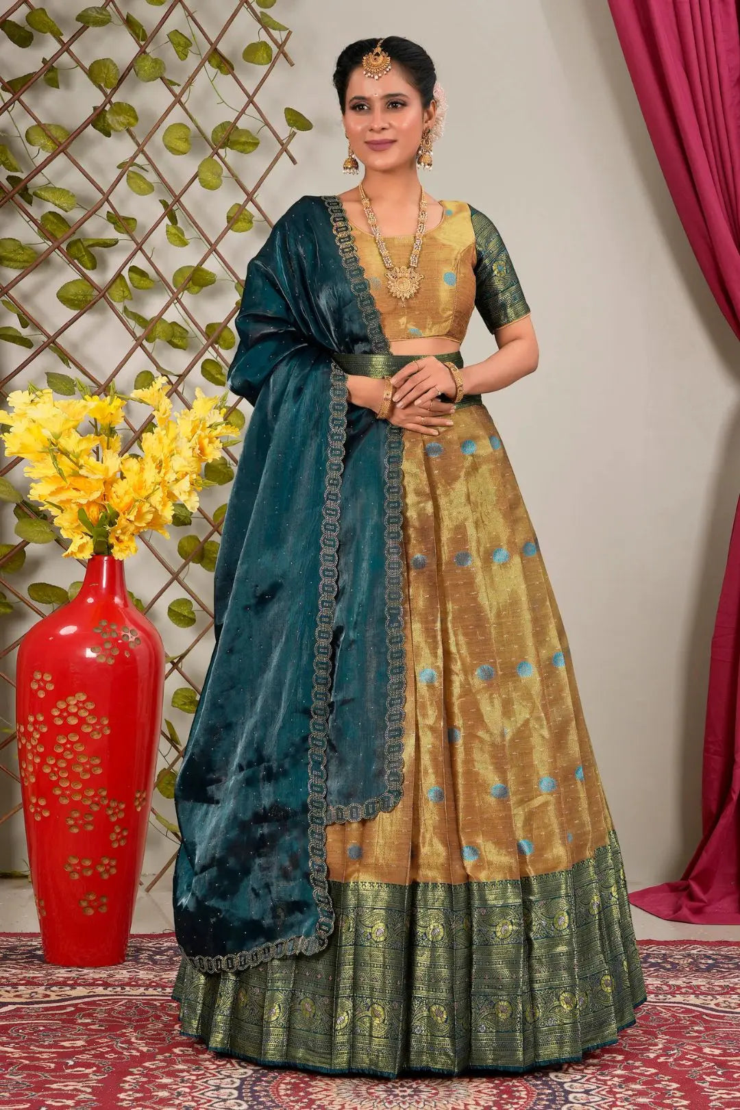 Musterd Latest Lehenga Choli in Jacquard Banarasi Silk Gajiwala