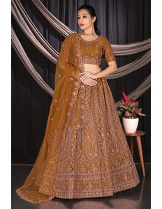 Musterd Party wear Embroidered Lehenga Choli For Women