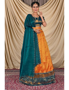 Musterd Zari Tissue Silk Lehenga Choli For Women