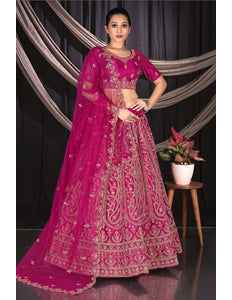 Pink Party wear Embroidered Lehenga Choli For Women