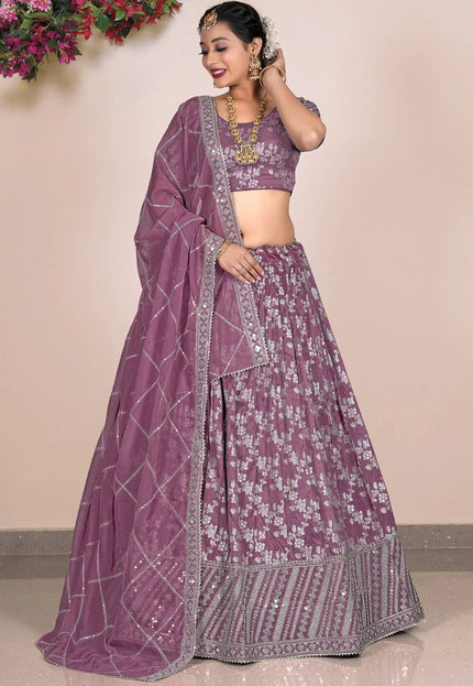 Pink Viscose Fabric Half Saree For Women