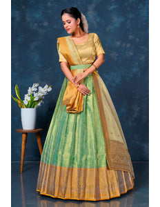 Pista Designer Lehenga Choli in Tissue Silk For Women