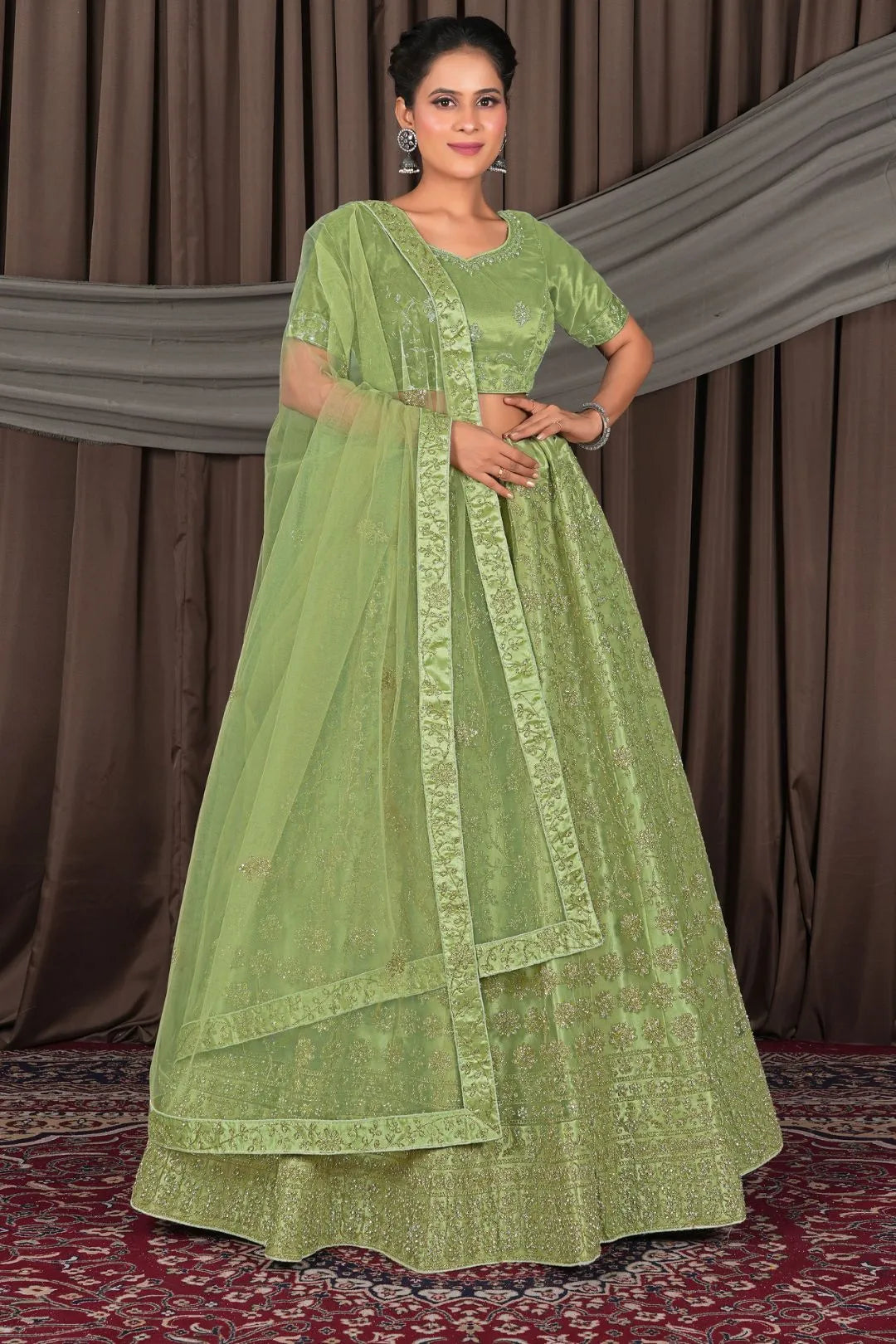 Pista Party wear Heavy designer Net Lehenga Choli