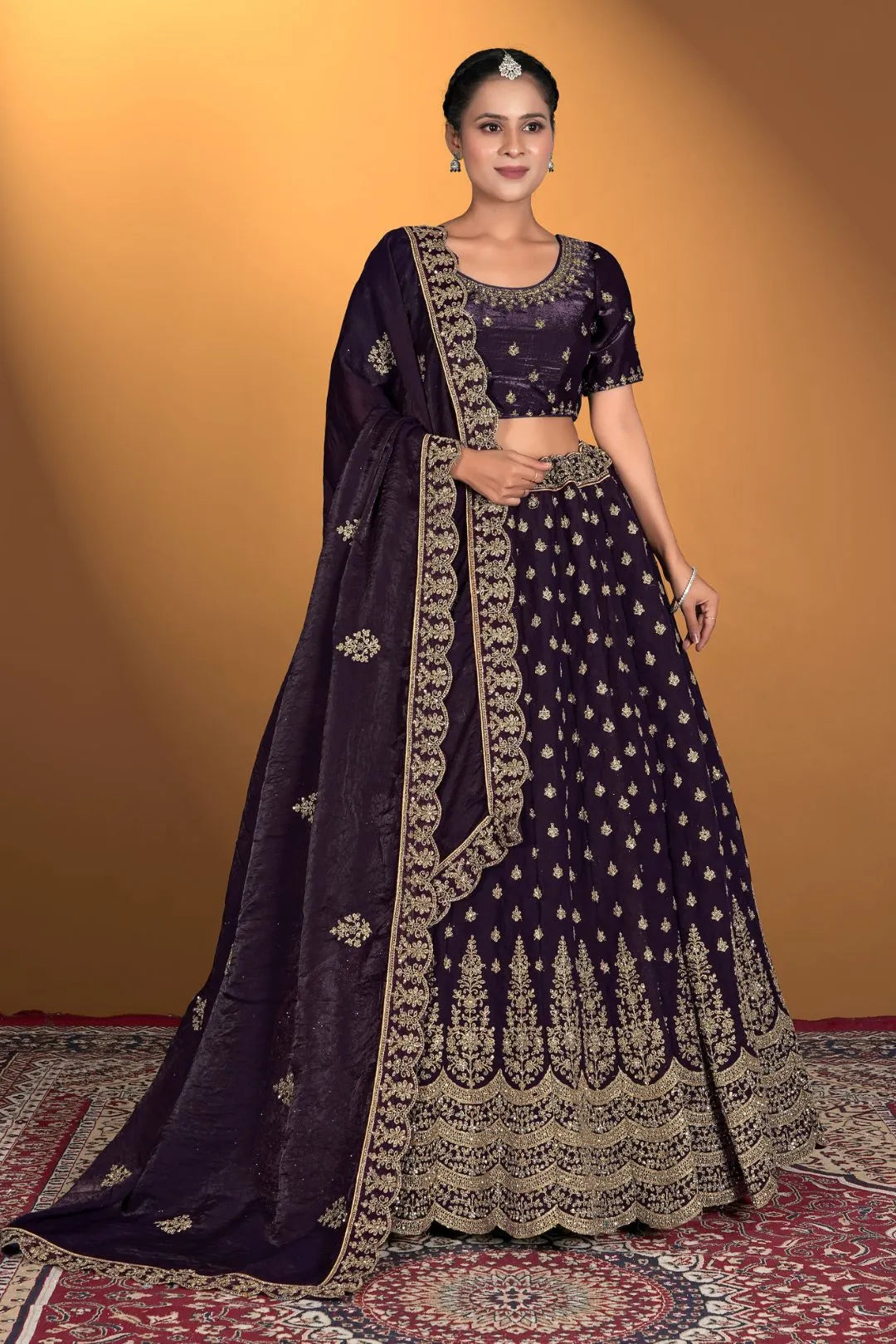 Purple Fendy Fabric Lehenga Choli For Women