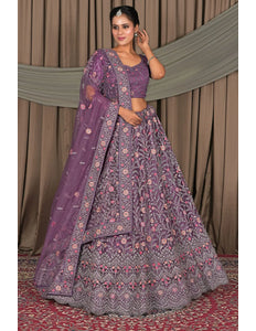 Purple Latest Party Wear Net Lehenga Choli