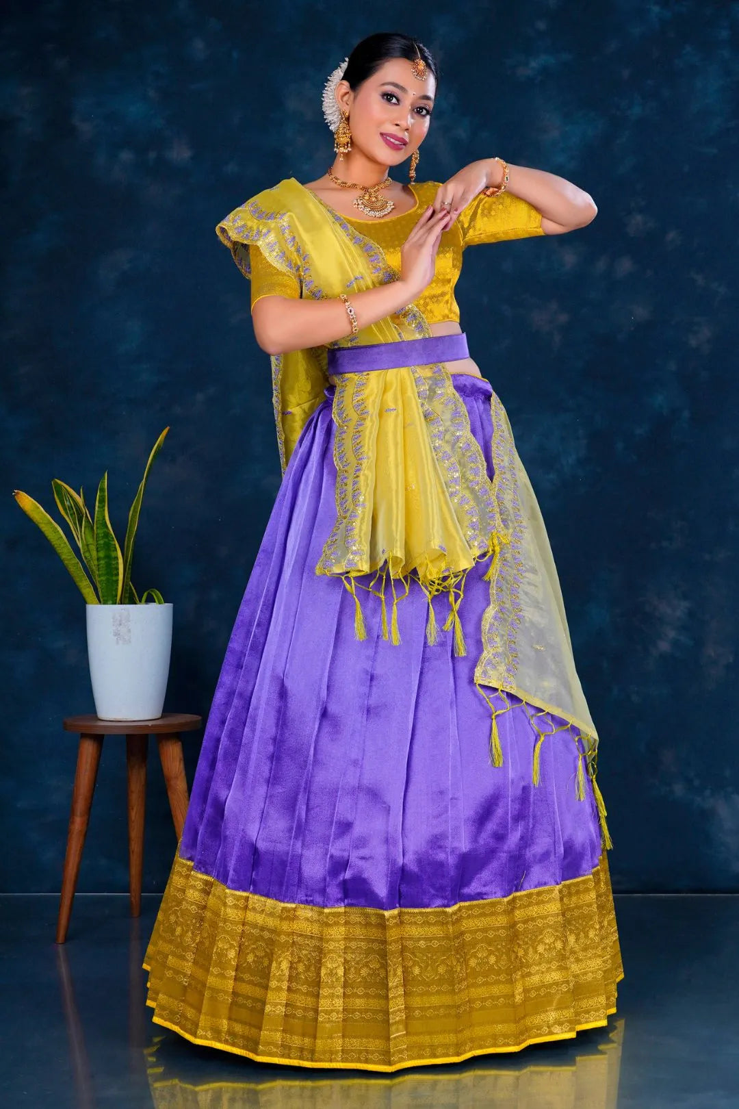 Purple Tissue Silk Designer Lehenga Choli For Women