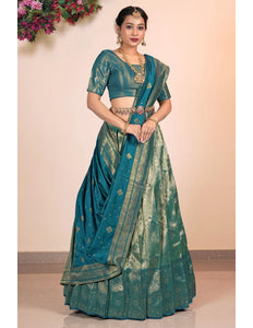 Rama Banarasi Silk Lehenga Choli Design For Women's