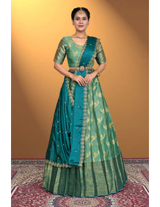 Rama Banarasi Silk Lehenga Design For Women