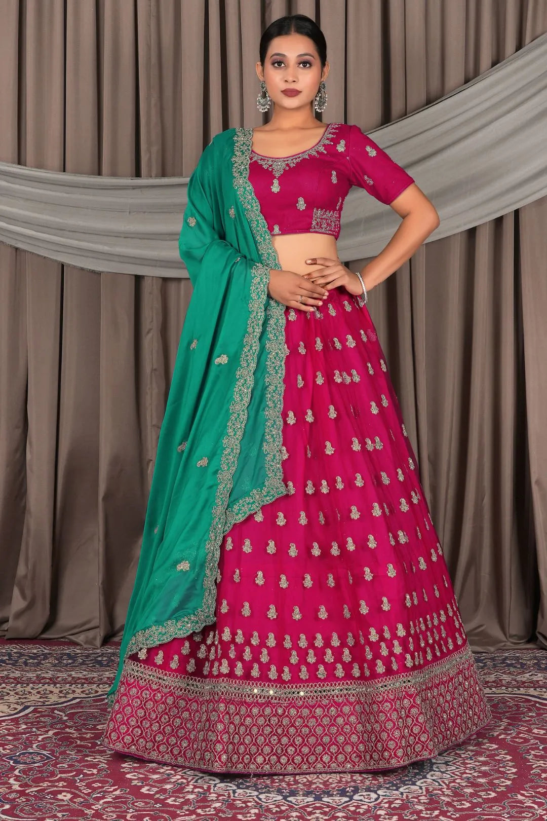 Rani Net Designer Lehenga Choli with Rangoli Dupatta