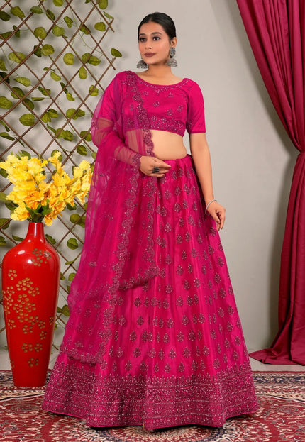 Rani Party Wear Net Lehenga Choli For Weddings