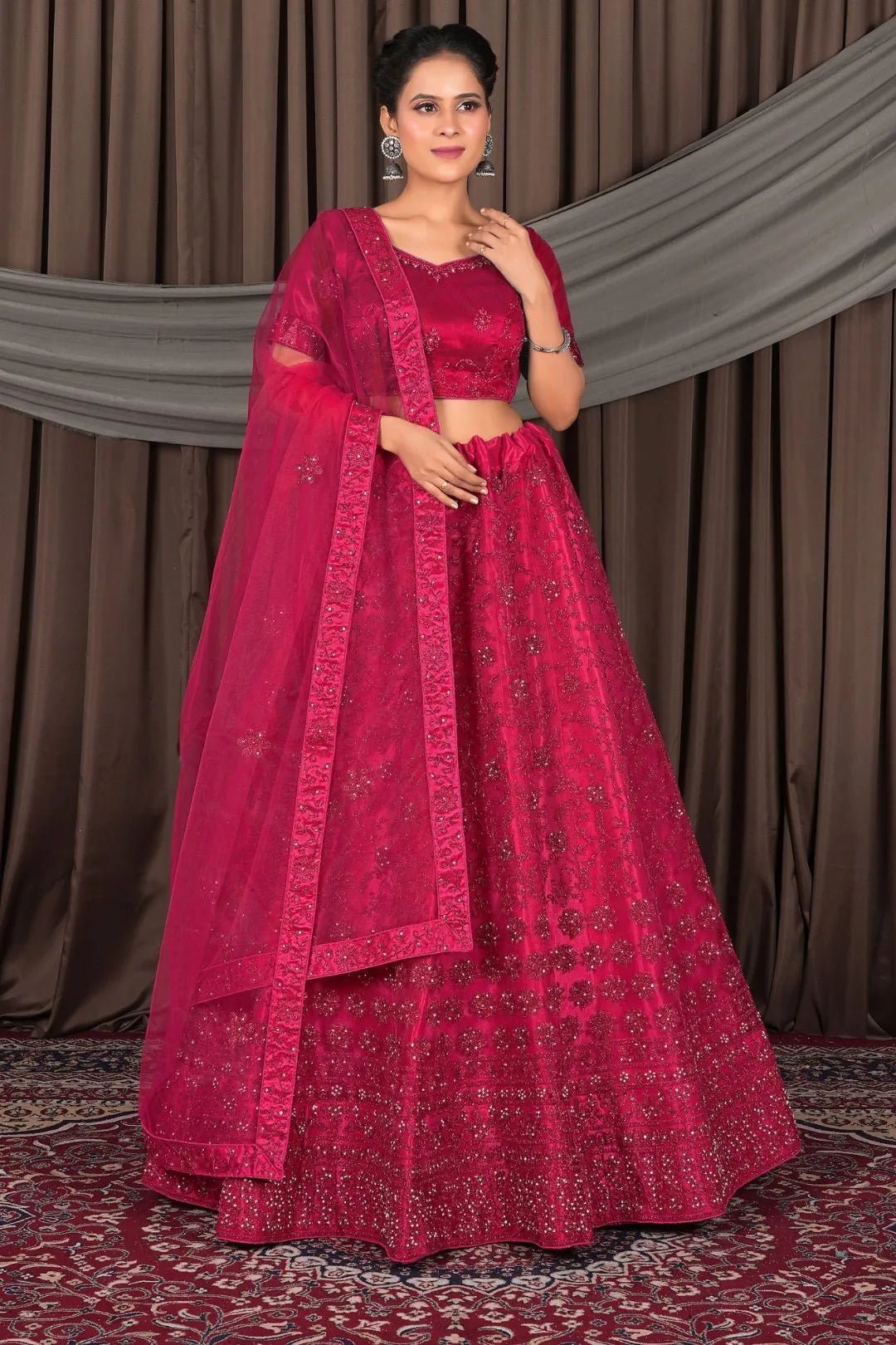 Rani Party wear Heavy designer Net Lehenga Choli