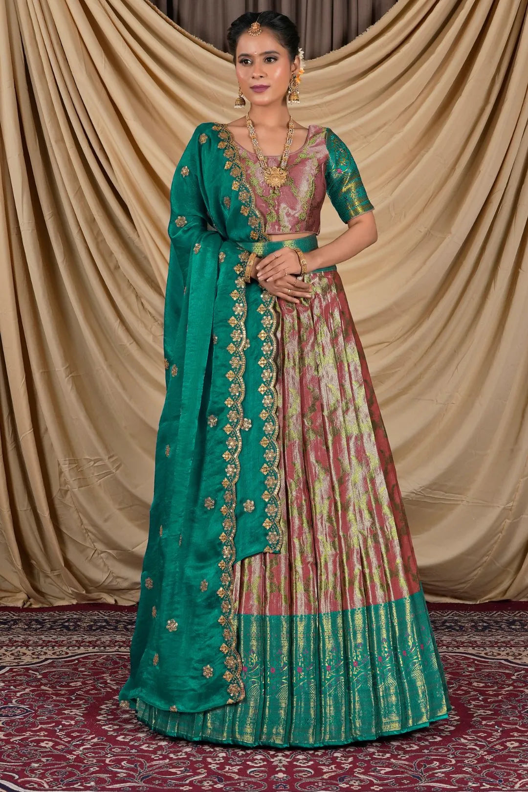Rani Zari Silk Pattu Lehenga Choli With Zari Woven