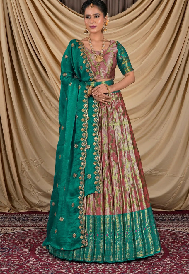 Rani Zari Silk Pattu Lehenga Choli With Zari Woven