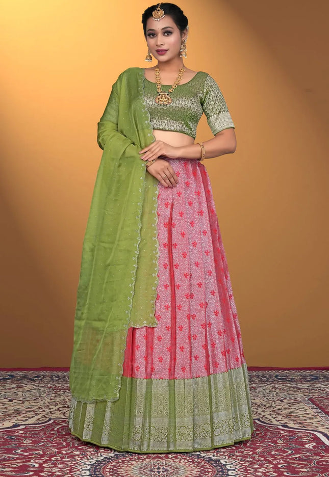 Red Banarasi Silk Latest Lehenga Choli With Zari Work