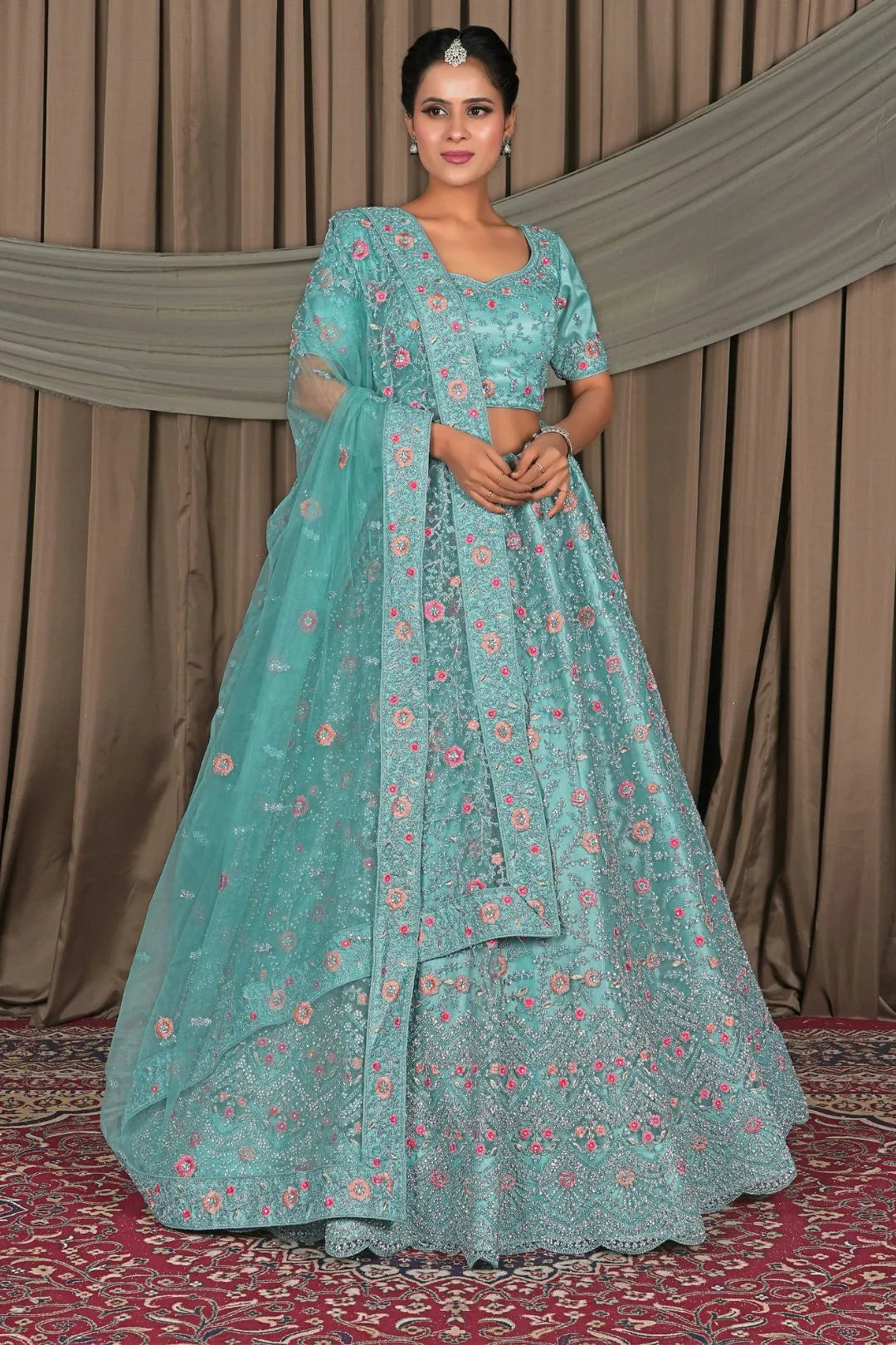 Sea Green Latest Party Wear Lehenga Choli
