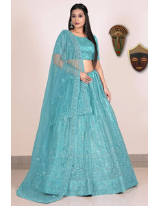 Sea Green Traditional Lehenga Choli For Weddings