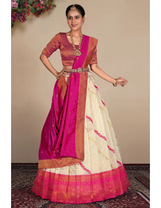 Tussar Banarasi Silk Zari Woven Lehenga For Women