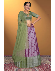 Wine Banarasi Silk Latest Lehenga Choli With Zari Work