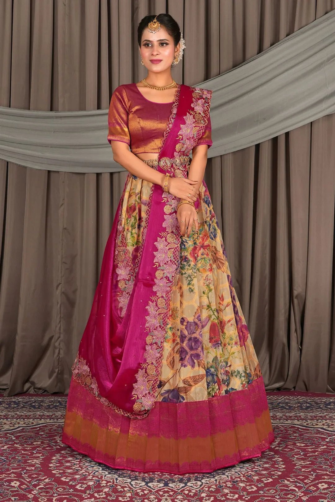 Chiku Viscose Digital Print Lehenga Choli For Women - Gajiwala