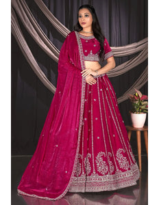 Pink Fendy Silk Lehenga Choli For Wedding Function - Gajiwala