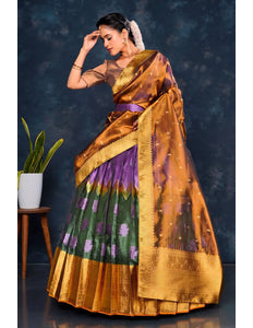 Purple Tissue Silk Designer Lehenga Choli For Women - Gajiwala