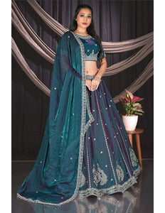 Rama Fendy Silk Lehenga Choli For Wedding Function - Gajiwala