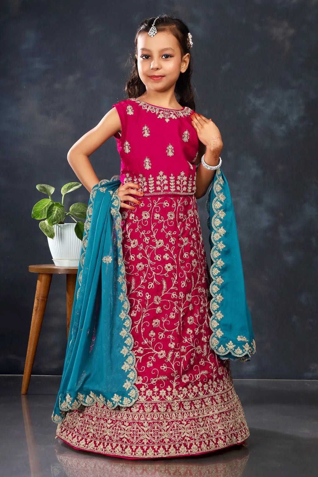 Rani Colour Kids Readymade Lehenga For Girls - Gajiwala